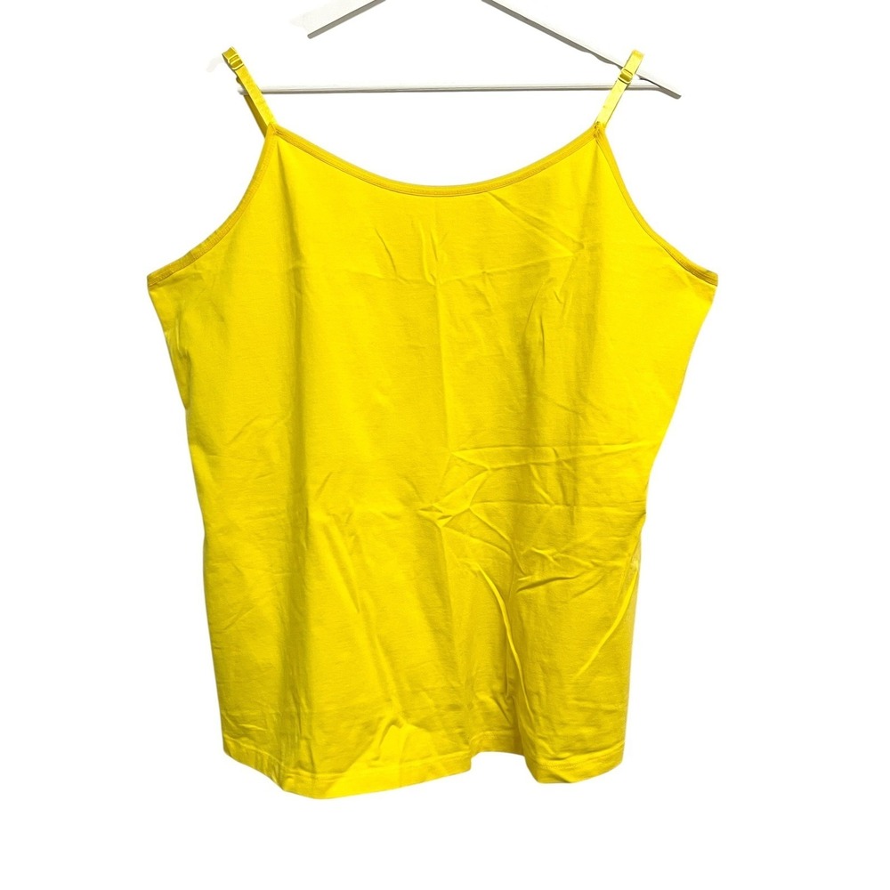 Lane Bryant Cami Women 18/20 Yellow Cotton Stretch Adjustable Straps Summer